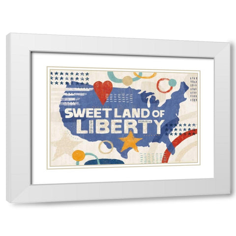 Love and Liberty I White Modern Wood Framed Art Print with Double Matting by Charron, Veronique