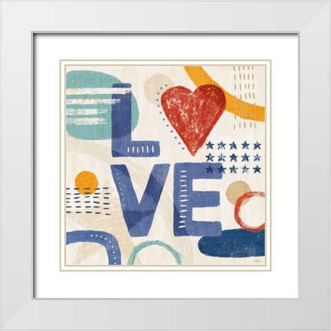 Love and Liberty VI White Modern Wood Framed Art Print with Double Matting by Charron, Veronique