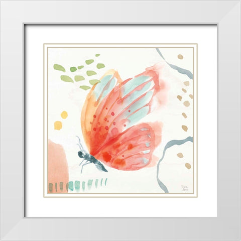 Winged Whisper IV White Modern Wood Framed Art Print with Double Matting by June, Dina