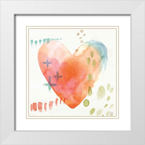 Winged Whisper VI White Modern Wood Framed Art Print with Double Matting by June, Dina