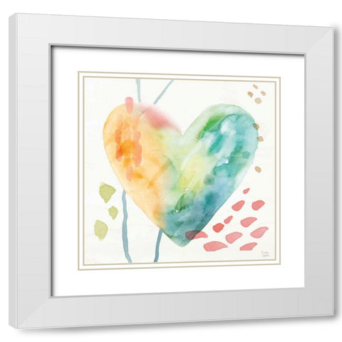 Winged Whisper VII White Modern Wood Framed Art Print with Double Matting by June, Dina