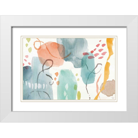 Winged Whisper VIII White Modern Wood Framed Art Print with Double Matting by June, Dina