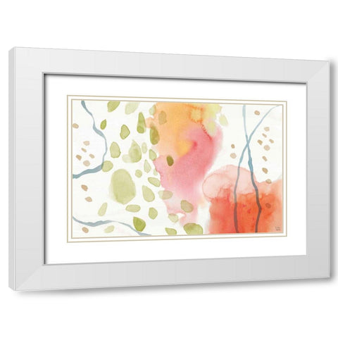 Winged Whisper IX White Modern Wood Framed Art Print with Double Matting by June, Dina