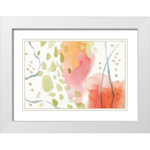 Winged Whisper IX White Modern Wood Framed Art Print with Double Matting by June, Dina