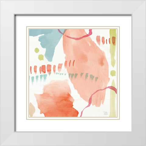 Winged Whisper X White Modern Wood Framed Art Print with Double Matting by June, Dina