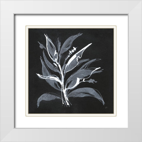 Chalkboard Branch II White Modern Wood Framed Art Print with Double Matting by Paschke, Chris