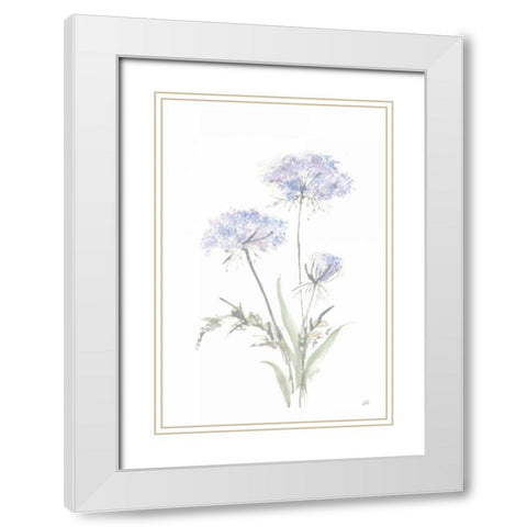 Tall Queen Annes Lace I White Modern Wood Framed Art Print with Double Matting by Paschke, Chris