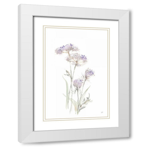 Tall Queen Annes Lace II White Modern Wood Framed Art Print with Double Matting by Paschke, Chris