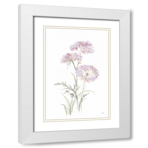 Tall Queen Annes Lace III White Modern Wood Framed Art Print with Double Matting by Paschke, Chris