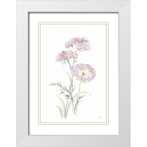 Tall Queen Annes Lace III White Modern Wood Framed Art Print with Double Matting by Paschke, Chris