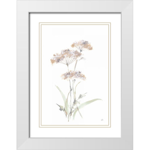 Tall Queen Annes Lace IV White Modern Wood Framed Art Print with Double Matting by Paschke, Chris