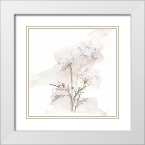 Queen Annes Lace I White Modern Wood Framed Art Print with Double Matting by Paschke, Chris