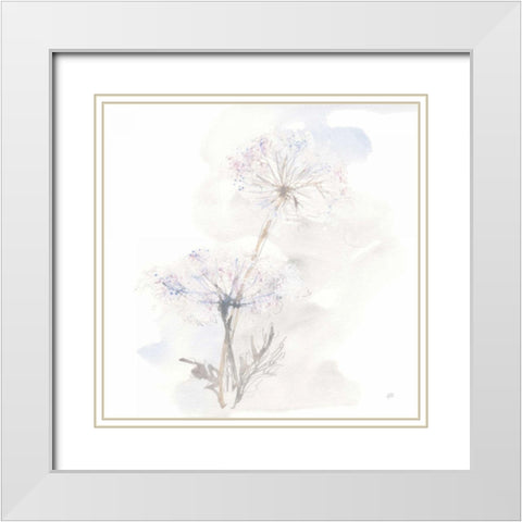 Queen Annes Lace III White Modern Wood Framed Art Print with Double Matting by Paschke, Chris