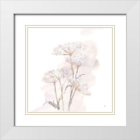 Queen Annes Lace V White Modern Wood Framed Art Print with Double Matting by Paschke, Chris