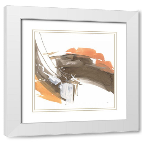 Melody III White Modern Wood Framed Art Print with Double Matting by Paschke, Chris