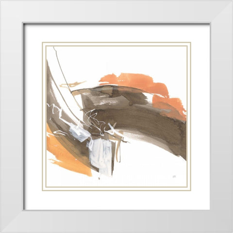 Melody III White Modern Wood Framed Art Print with Double Matting by Paschke, Chris