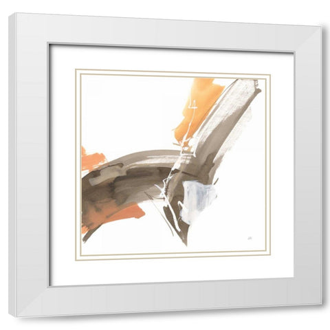 Melody IV White Modern Wood Framed Art Print with Double Matting by Paschke, Chris