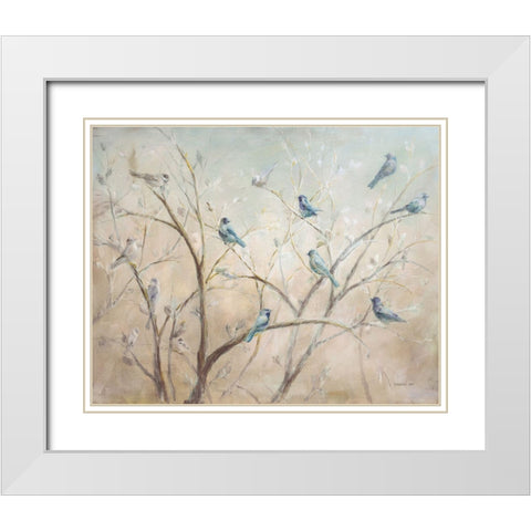 Spring Gathering Light White Modern Wood Framed Art Print with Double Matting by Nai, Danhui