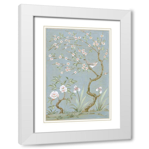 Spring Mural I Blue White Modern Wood Framed Art Print with Double Matting by Purinton, Julia