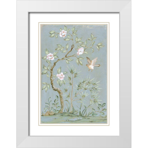 Spring Mural II Blue White Modern Wood Framed Art Print with Double Matting by Purinton, Julia