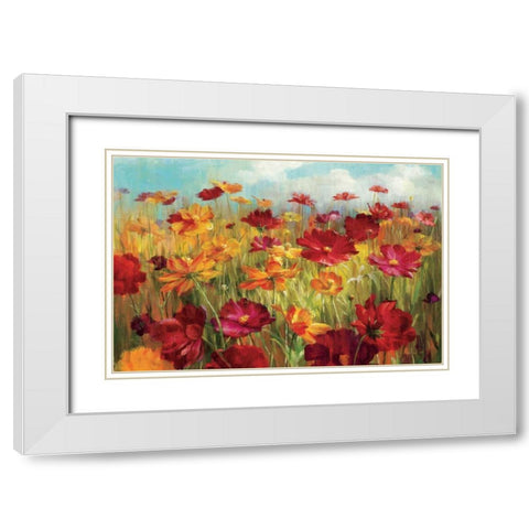 Cosmos in the Field White Modern Wood Framed Art Print with Double Matting by Nai, Danhui