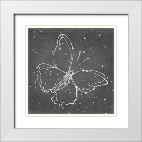 Silver Wings I White Modern Wood Framed Art Print with Double Matting by Novak, Shirley