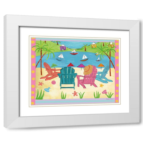 Beach Living IV White Modern Wood Framed Art Print with Double Matting by Zaman, Farida