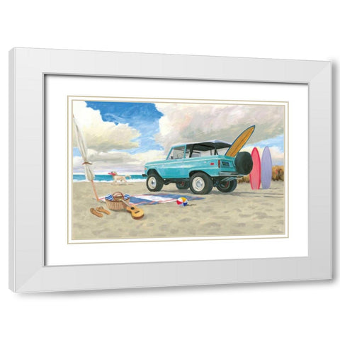 Beach Ride I White Modern Wood Framed Art Print with Double Matting by Wiens, James