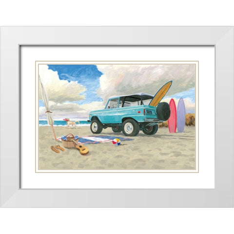 Beach Ride I White Modern Wood Framed Art Print with Double Matting by Wiens, James