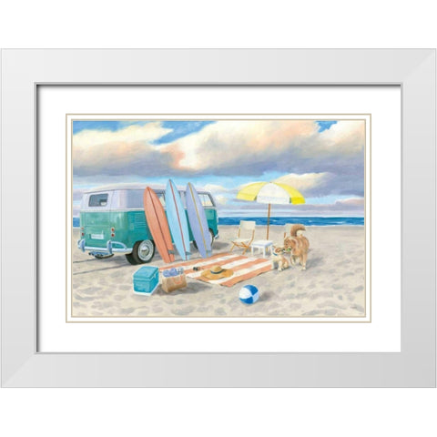 Beach Ride II White Modern Wood Framed Art Print with Double Matting by Wiens, James