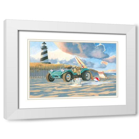 Beach Ride IV White Modern Wood Framed Art Print with Double Matting by Wiens, James