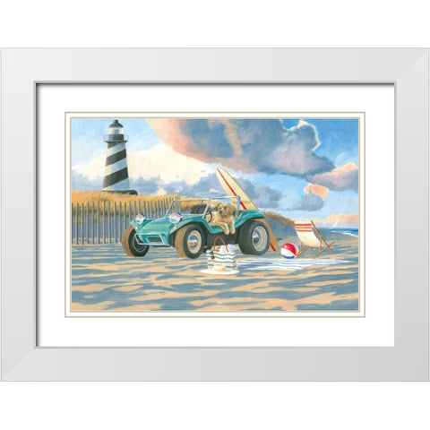 Beach Ride IV White Modern Wood Framed Art Print with Double Matting by Wiens, James
