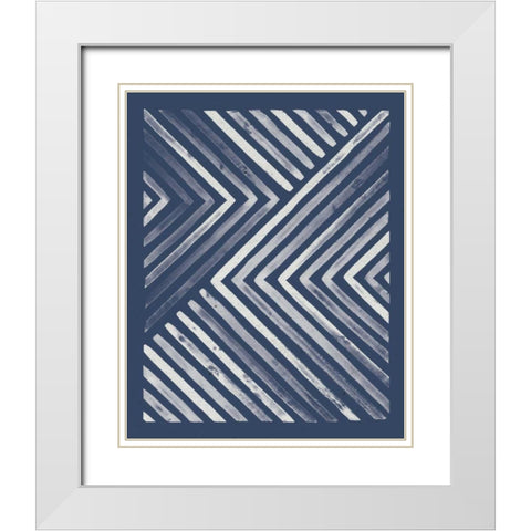 Blue Sunset I White Modern Wood Framed Art Print with Double Matting by Marshall, Laura