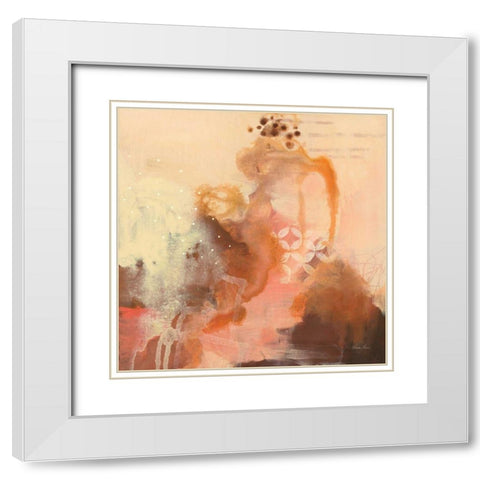 Abstract Layers II White Modern Wood Framed Art Print with Double Matting by Horn, Laura