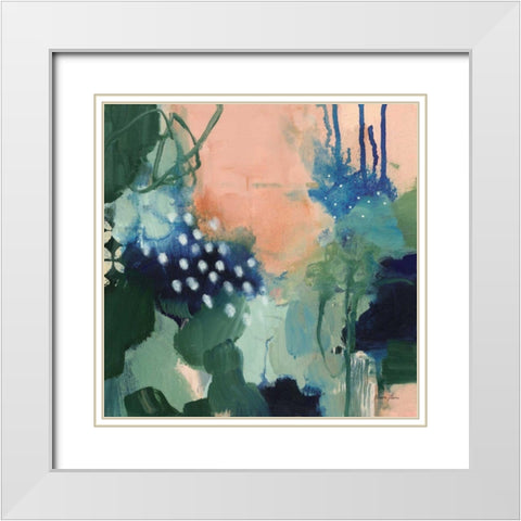 Abstract Layers III White Modern Wood Framed Art Print with Double Matting by Horn, Laura