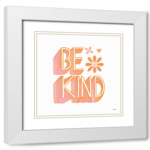 Kindness V Pastel White Modern Wood Framed Art Print with Double Matting by York, Leah