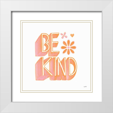 Kindness V Pastel White Modern Wood Framed Art Print with Double Matting by York, Leah