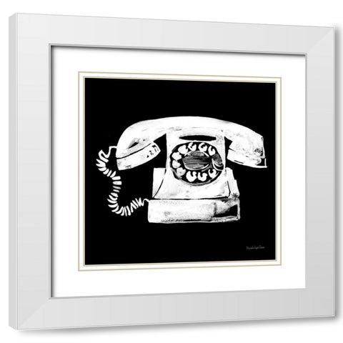 Call Me White Modern Wood Framed Art Print with Double Matting by Charro, Mercedes Lopez