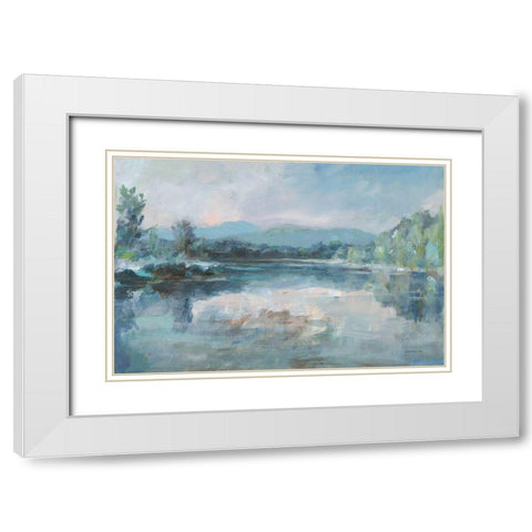 Calm Waters White Modern Wood Framed Art Print with Double Matting by Nai, Danhui