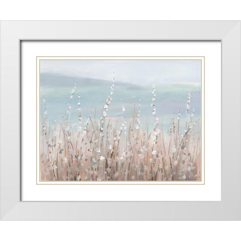 Coastal Morning Blooms White Modern Wood Framed Art Print with Double Matting by Nai, Danhui