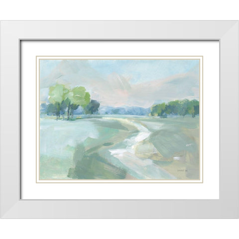 Country Road White Modern Wood Framed Art Print with Double Matting by Nai, Danhui