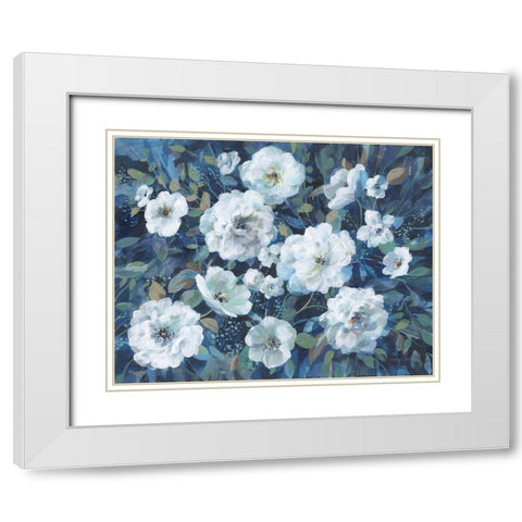 Rugosa Roses White Modern Wood Framed Art Print with Double Matting by Nai, Danhui