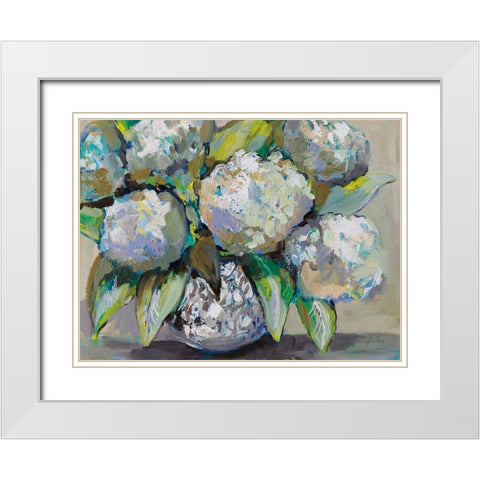 Coastal Bloom White Modern Wood Framed Art Print with Double Matting by Vertentes, Jeanette