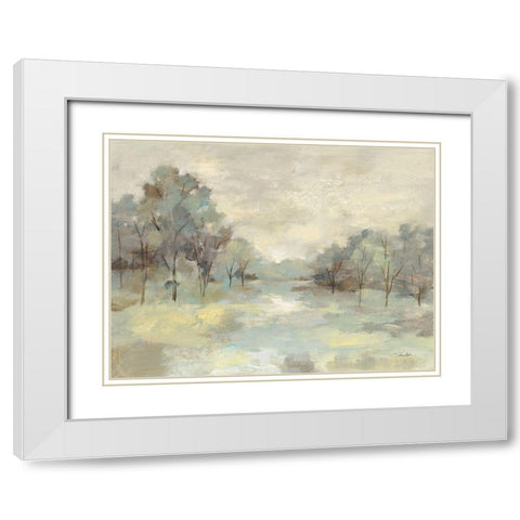Scenic Treescape White Modern Wood Framed Art Print with Double Matting by Vassileva, Silvia