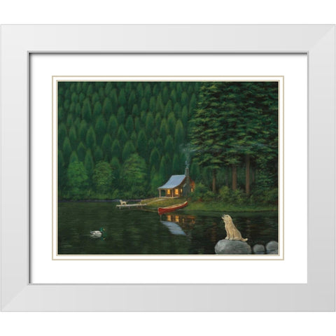 Happy Place II White Modern Wood Framed Art Print with Double Matting by Wiens, James