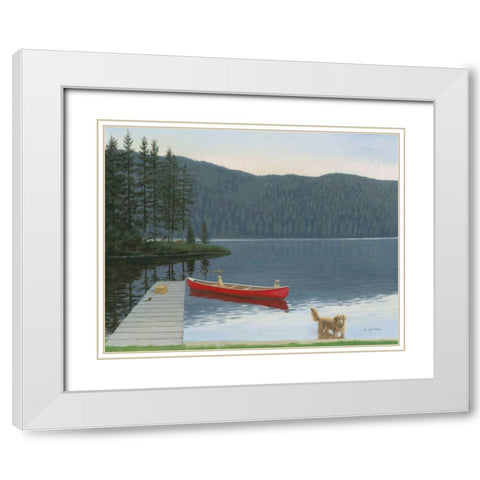 Happy Place III White Modern Wood Framed Art Print with Double Matting by Wiens, James