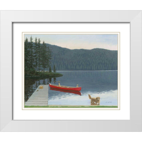 Happy Place III White Modern Wood Framed Art Print with Double Matting by Wiens, James