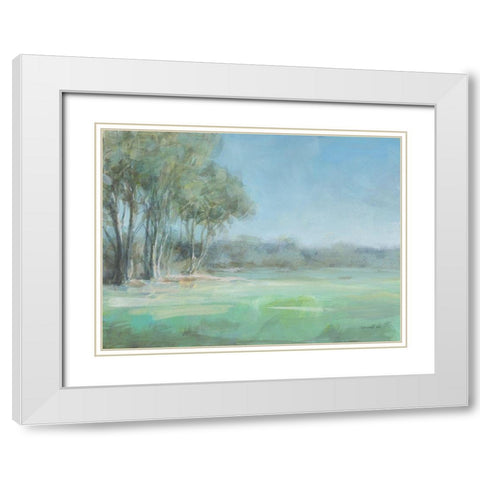 High Summer Field White Modern Wood Framed Art Print with Double Matting by Nai, Danhui