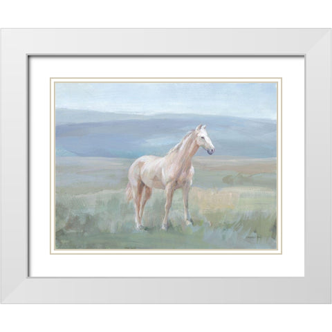 Mountain Mare White Modern Wood Framed Art Print with Double Matting by Nai, Danhui