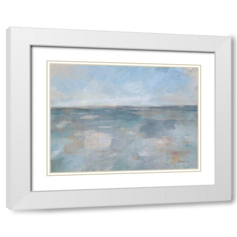 Simply by the Sea White Modern Wood Framed Art Print with Double Matting by Nai, Danhui